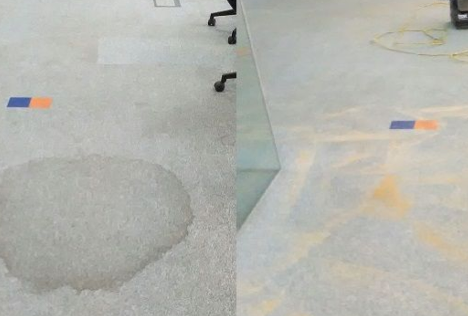 Maquinaria de limpieza para eliminar manchas de agua en alfombras y moquetas